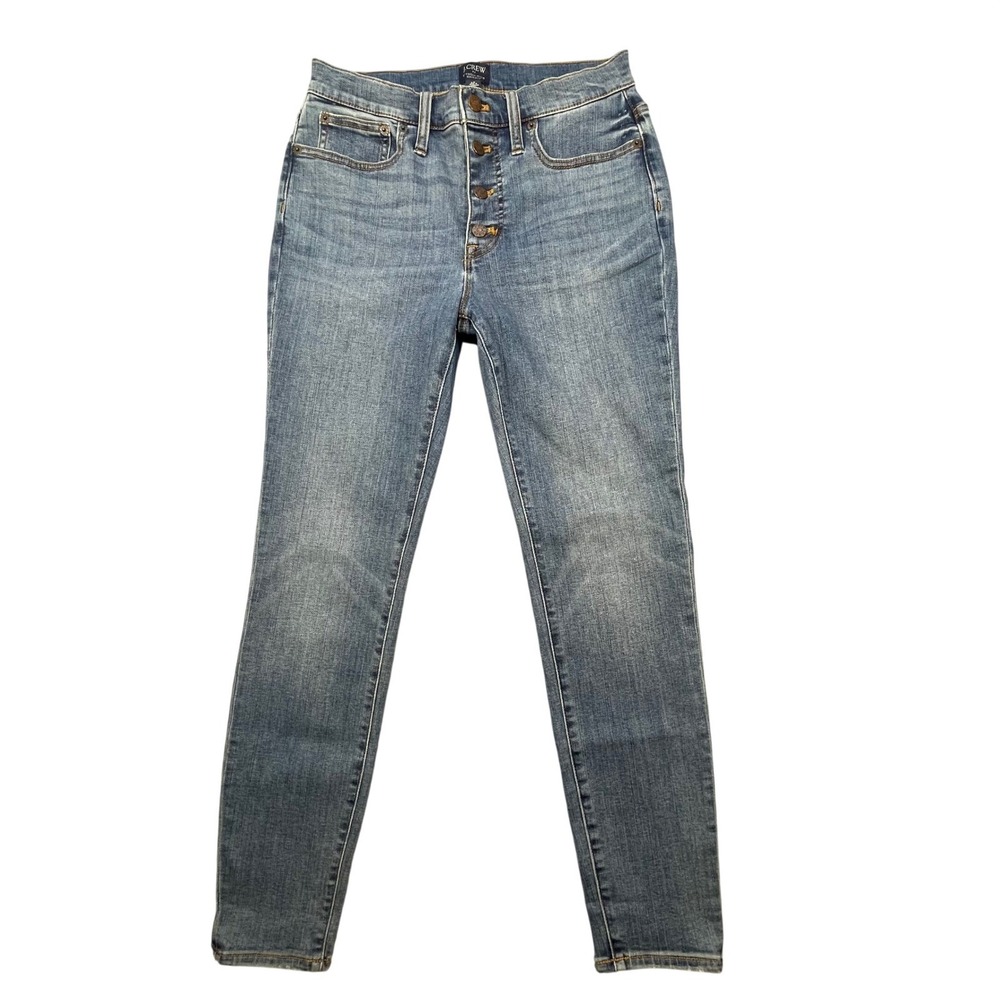 J.Crew Blue 9" High-Rise Skinny Button Fly Jeans Women 28